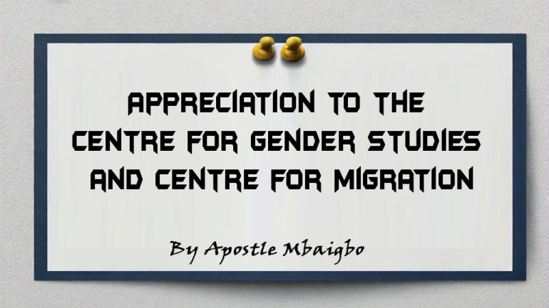 Centre For Gender Studies (CGS) in collaboration with Centre For Migration Studies (CMS-NAU), Nnamdi Azikiwe University, Awka, host the 1st professor Akachi Ezeigbo international conference on gender 17th & 18th October, 2024